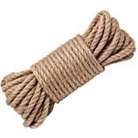 Wolike Cuerda de cáñamo- cuerda de 6-8-10-12-14-16 mm de grosor- cuerda natural fuerte- cuerda de yute para manualidades…